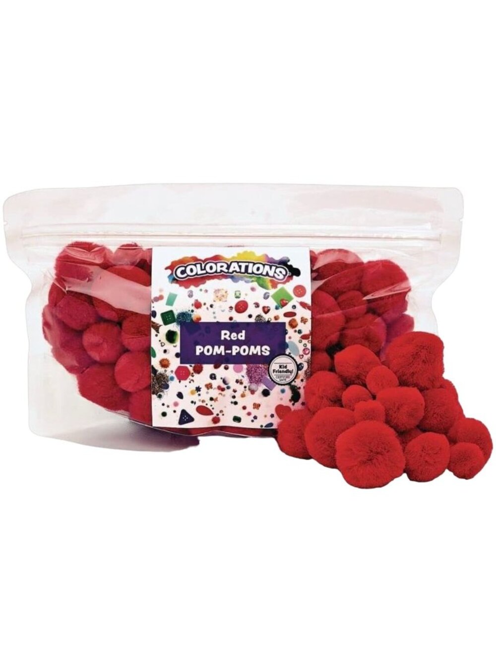 Red Pom Poms 100 Pack 3 Sizes Craft Supplies Kids Sensory Collage Decor